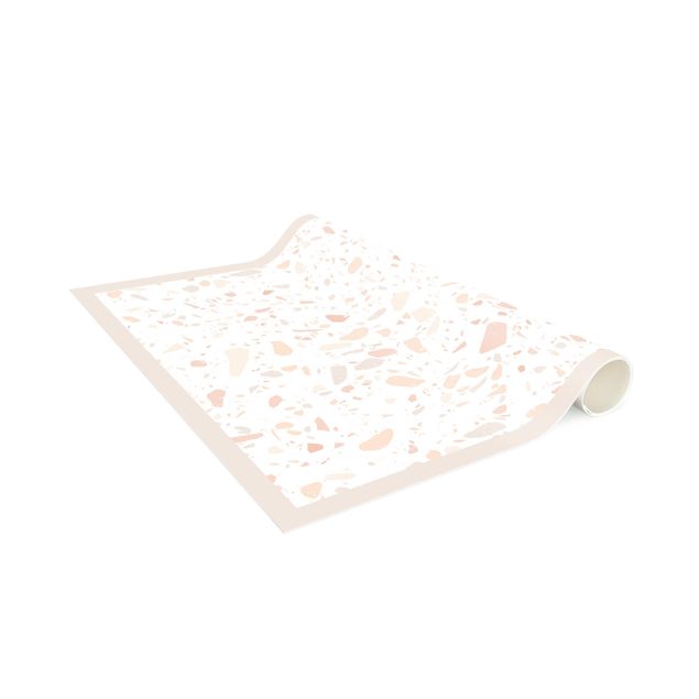 Vloerkleed crème Detailed Terrazzo Pattern Venice With Frame