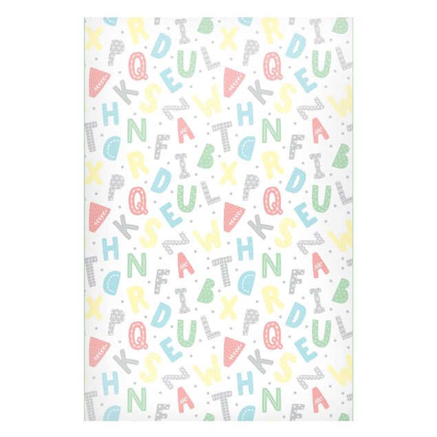 Magneetborden Alphabet In Pastel Colours With Frame