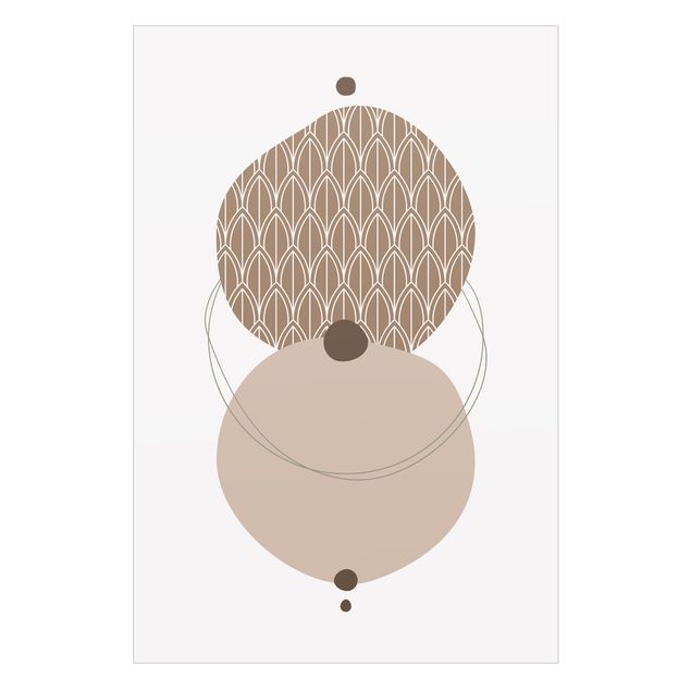 Raamfolie - Abstract Shapes - Circles In Beige