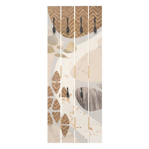 Wandkapstokken houten pallet Abstract Quarry Pastel Pattern