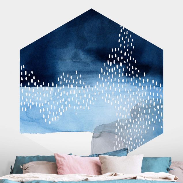 Hexagon Behang Abstract Waterfall