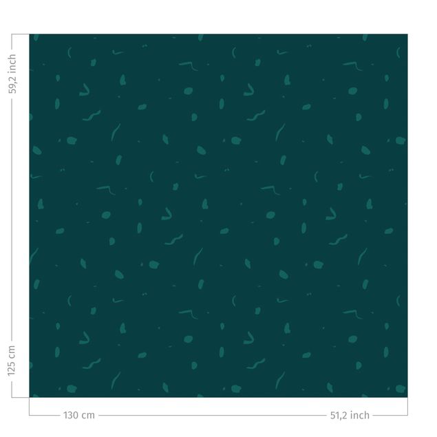 Gordijnen met patroon Abstract Monochrome Pattern - Dark Jade Green