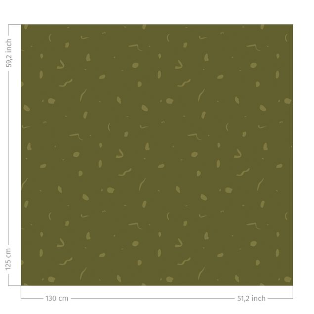 Gordijnen met patroon Abstract Monochrome Pattern - Olive Green