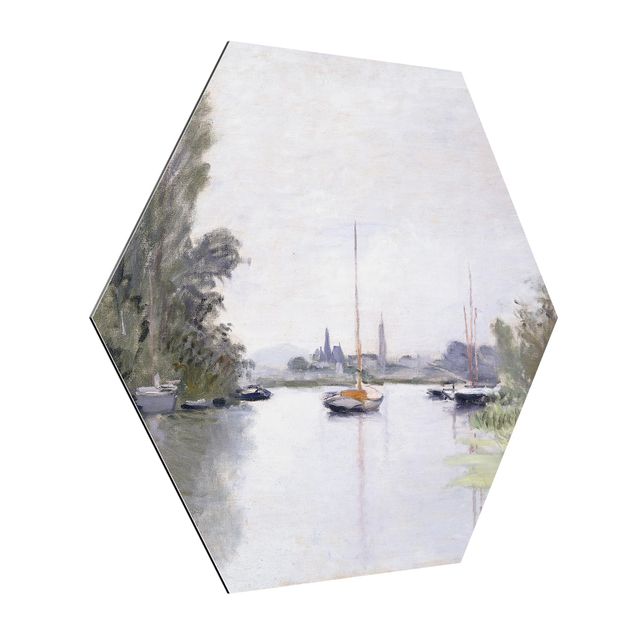 Hexagons Aluminium Dibond schilderijen Claude Monet - Argenteuil Seen From The Small Arm Of The Seine