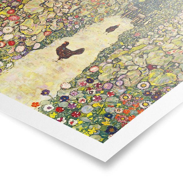 Posters Gustav Klimt - Garden Path with Hens