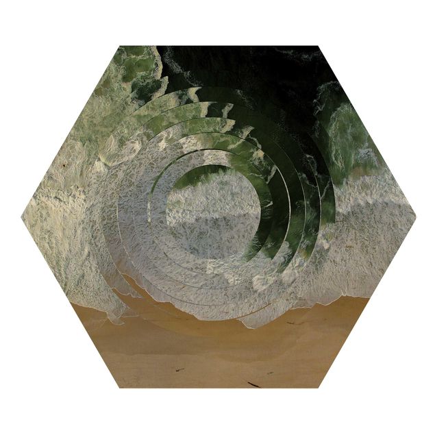 Hexagons houten schilderijen Geometry Meets Beach