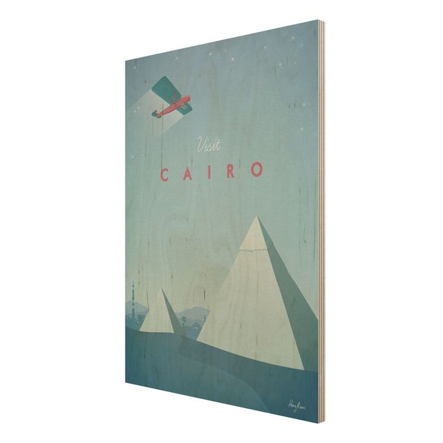 Houten schilderijen Travel Poster - Cairo