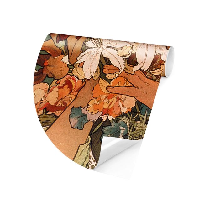 Behangcirkel Alfons Mucha - Flower