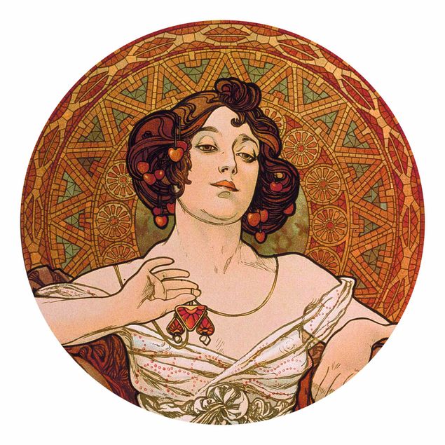 Behangcirkel Alfons Mucha - Gemstones - Ruby