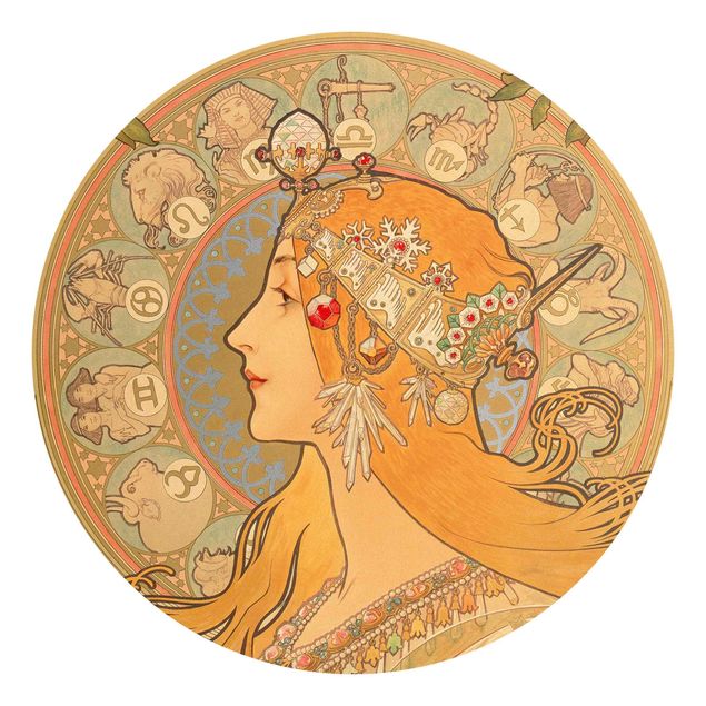 Behangcirkel Alfons Mucha - Zodiac