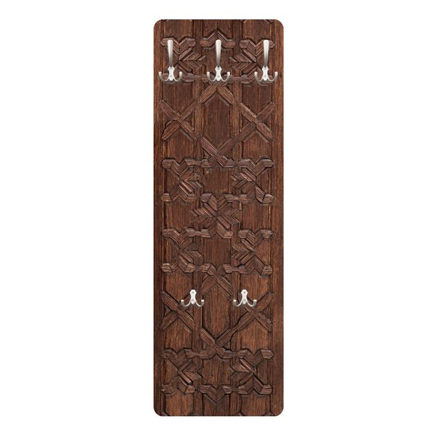 Wandkapstokken houten paneel Old Decorated Wooden Door From The Alhambra Palace