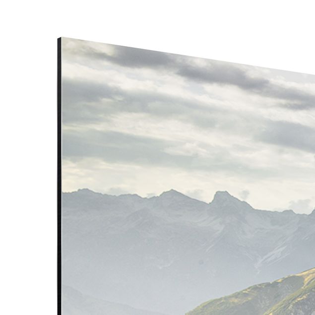 Aluminium Dibond schilderijen Mountains And Valley Of The Lechtal Alps In Tirol