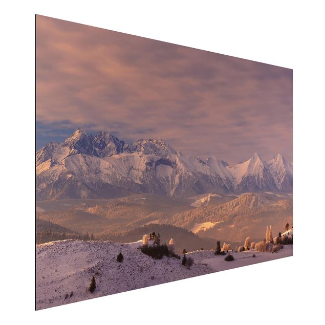 Aluminium Dibond schilderijen High Tatra In The Morning