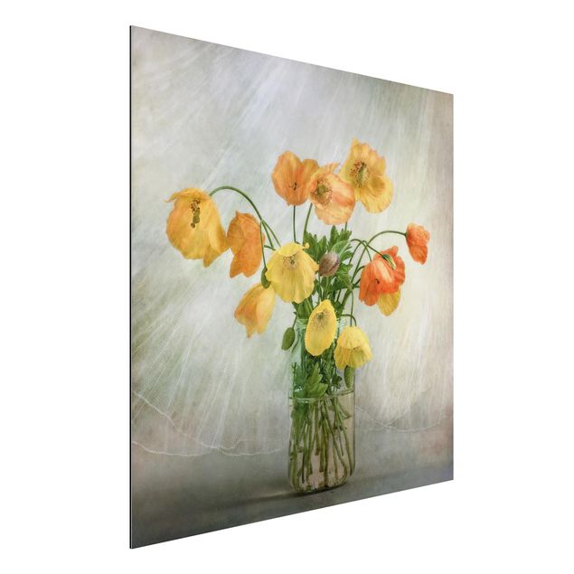 Aluminium Dibond schilderijen Poppies in a Vase