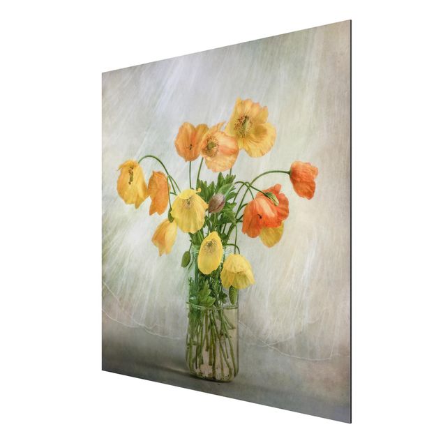 Aluminium Dibond schilderijen Poppies in a Vase