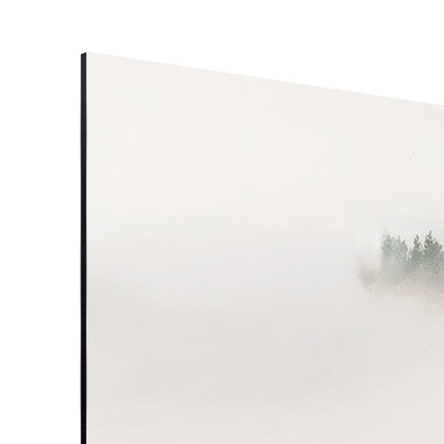 Aluminium Dibond schilderijen Morning Fog In The Tuscany