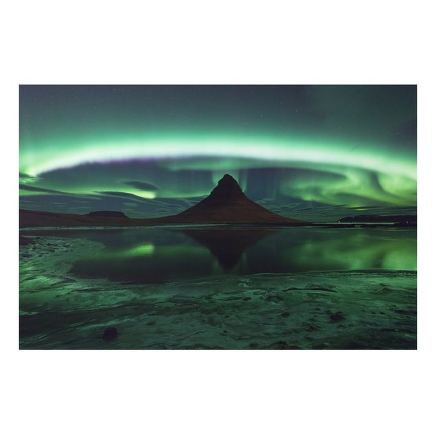 Aluminium Dibond schilderijen Northern Lights In Iceland