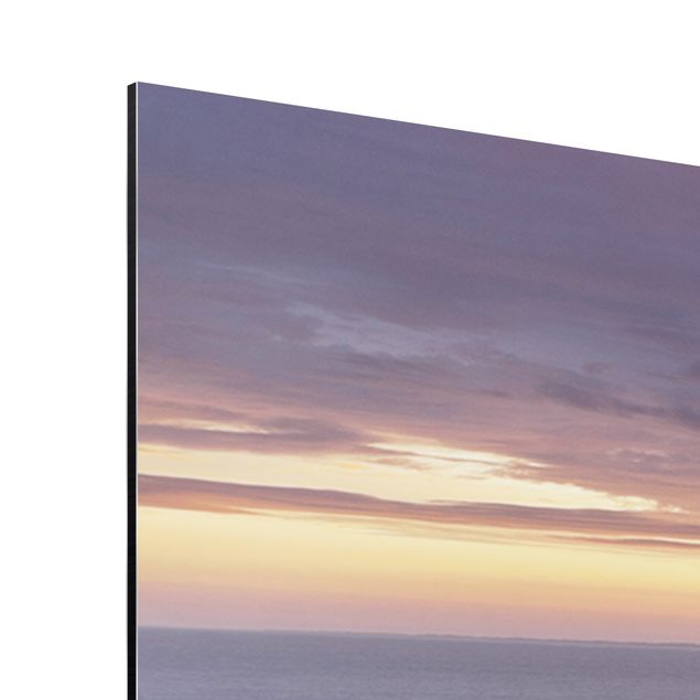 Aluminium Dibond schilderijen Sunrise On The Beach On Sylt