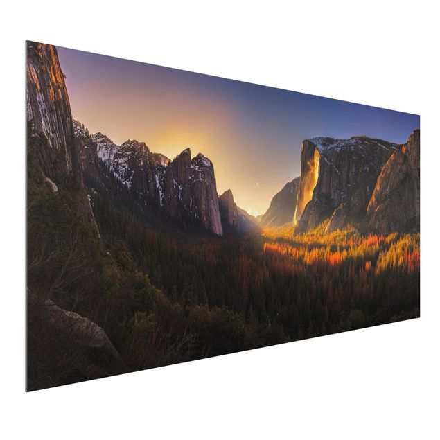 Aluminium Dibond schilderijen Sunset in Yosemite