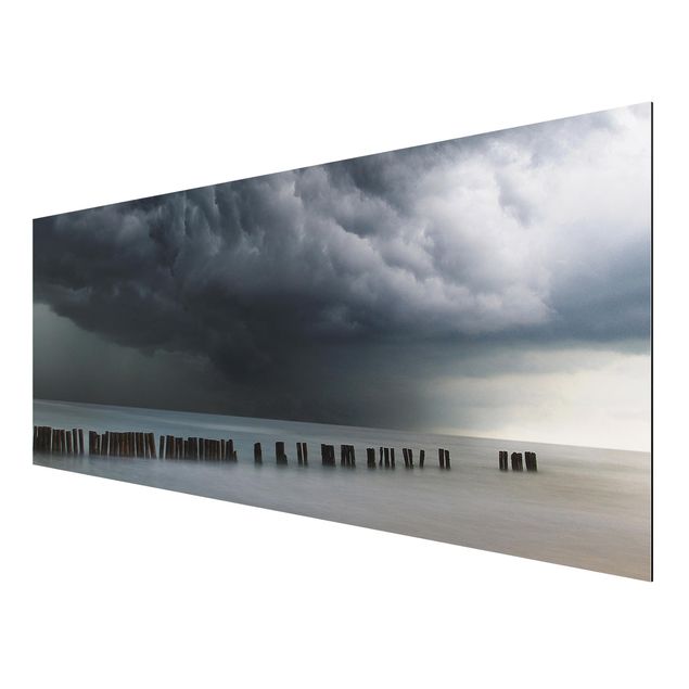 Aluminium Dibond schilderijen Storm Clouds Over The Baltic Sea