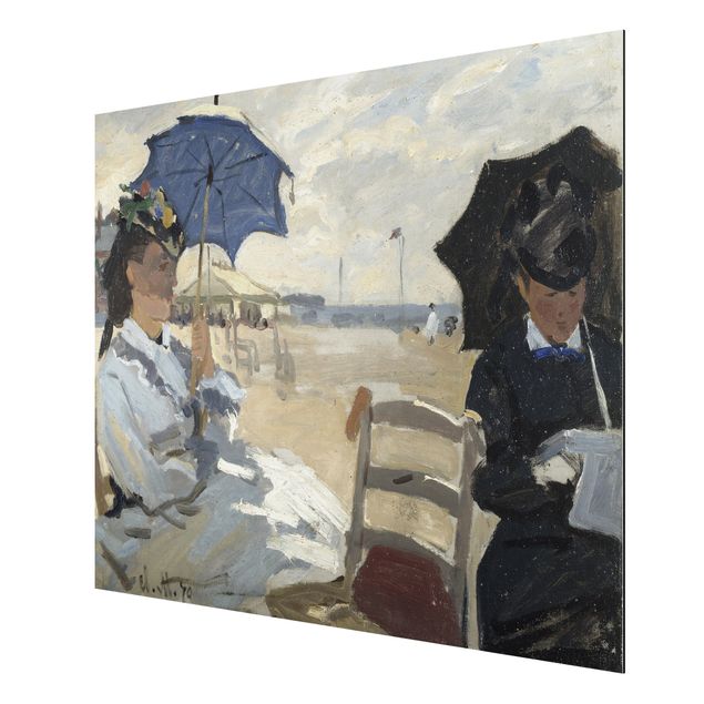Aluminium Dibond schilderijen Claude Monet - At The Beach Of Trouville