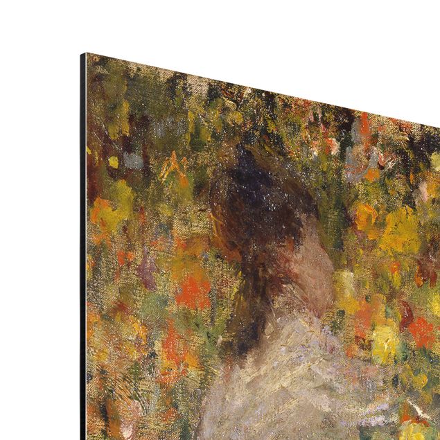 Aluminium Dibond schilderijen Claude Monet - Two Ladies in the Flower Garden