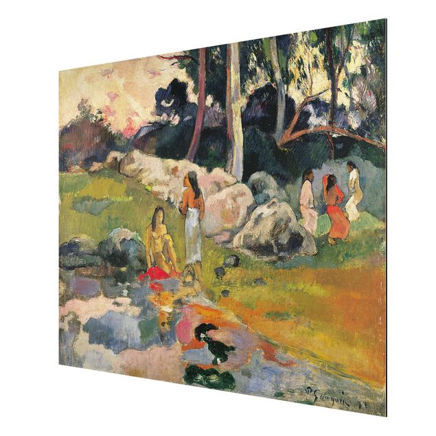 Aluminium Dibond schilderijen Paul Gauguin - Women At The Banks Of River