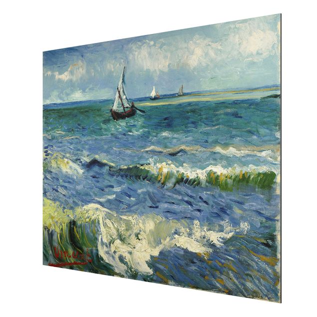 Aluminium Dibond schilderijen Vincent Van Gogh - Seascape Near Les Saintes-Maries-De-La-Mer