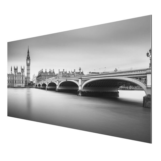 Aluminium Dibond schilderijen Westminster Bridge And Big Ben