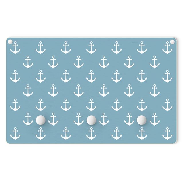 Wandkapstokken voor kinderen Anchor Greyish Blue White
