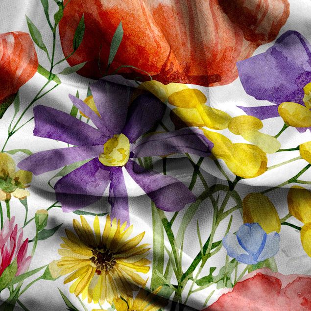 raamgordijn Watercolour Flowers