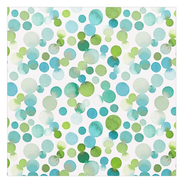 Raamfolie - Watercolour Dots Confetti In Bluish Green