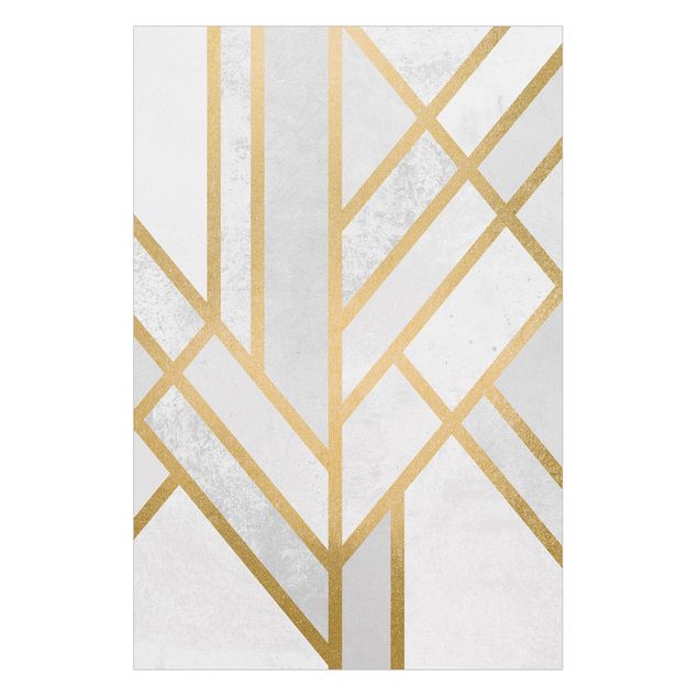 Raamfolie - Art Deco Geometry White Gold