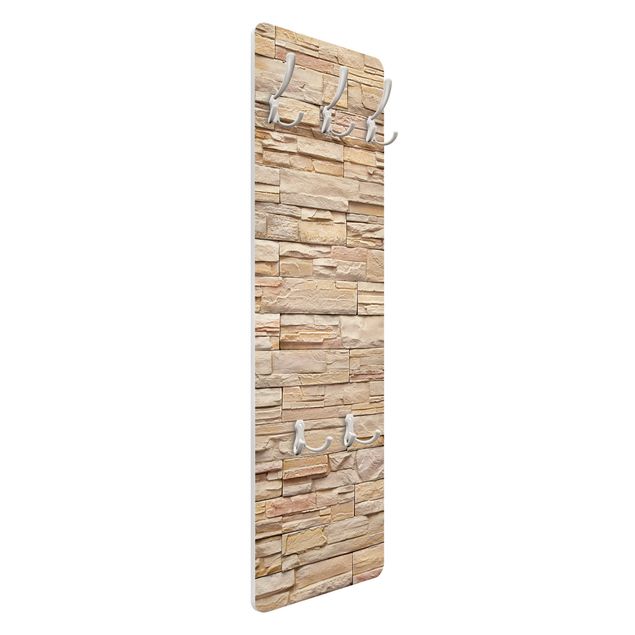 Wandkapstokken houten paneel Asian Stonewall - High Bright Stonewall Made Of Cosy Stones
