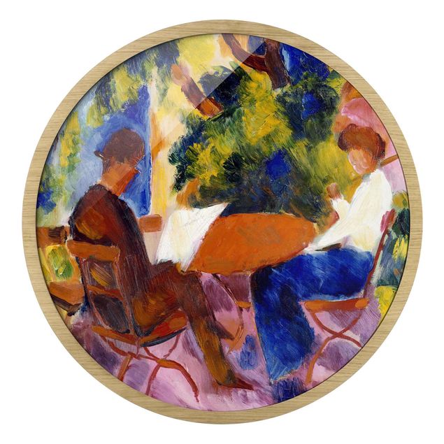 Rond schilderijen August Macke - Coppia al tavolo da giardino