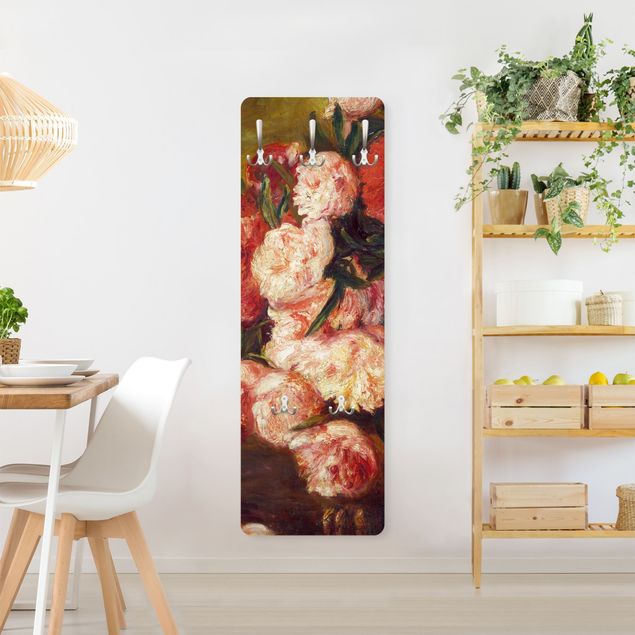 Wandkapstokken houten paneel Auguste Renoir - Still Life With Peonies