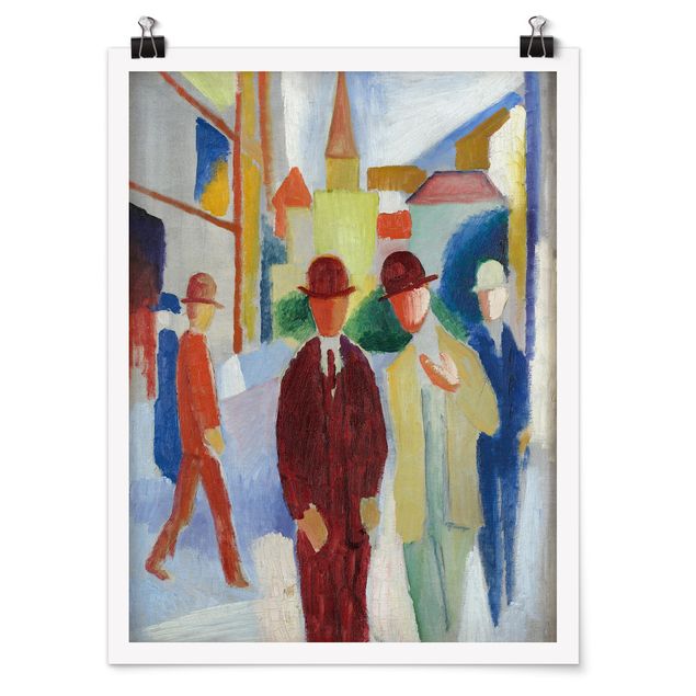 Posters August Macke - Bright Street with People