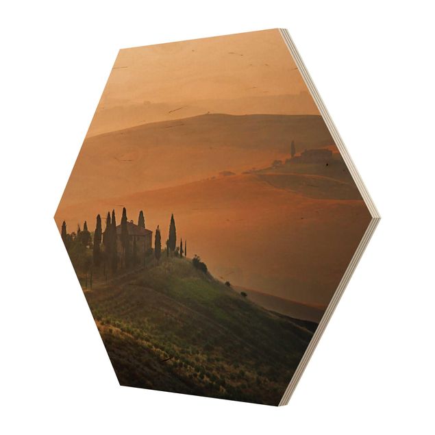 Hexagons houten schilderijen Dreams Of Tuscany