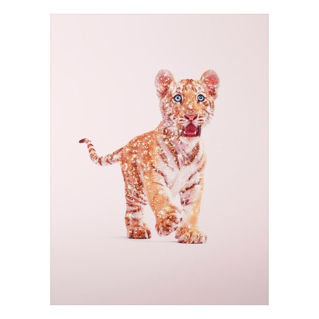 Aluminium Dibond schilderijen Tiger With Glitter