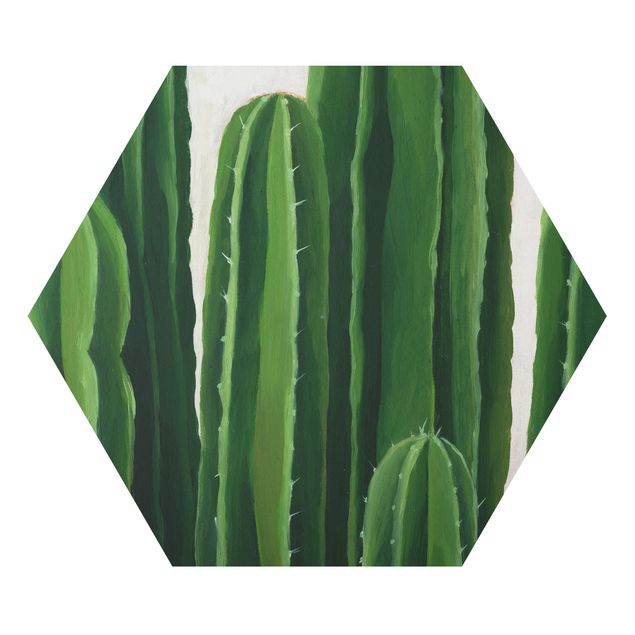 Hexagons Aluminium Dibond schilderijen Favorite Plants - Cactus