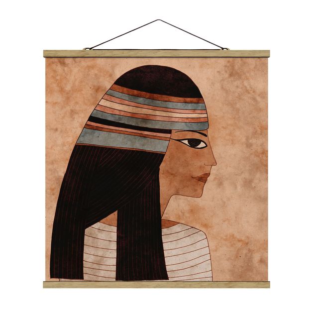 Stoffen schilderij met posterlijst Cleopatra