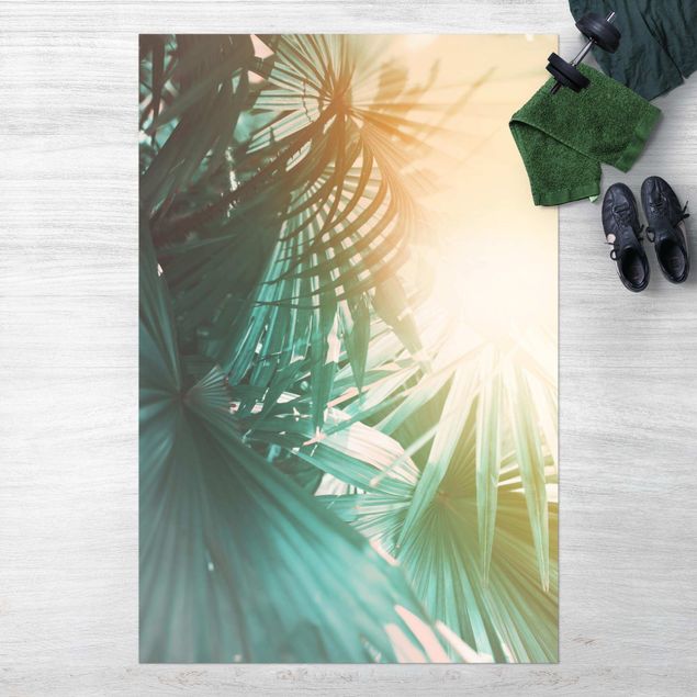 Balkonkleden Tropical Plants Palm Trees At Sunset