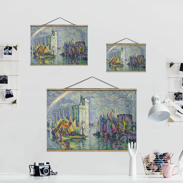 Stoffen schilderij met posterlijst Paul Signac - Rainbow at the Port of La Rochelle