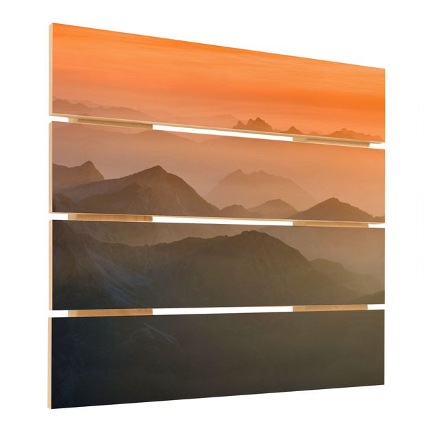 Houten schilderijen op plank View From The Zugspitze Mountain