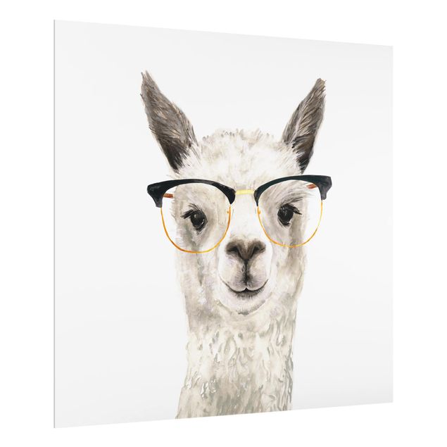 Spatscherm keuken Hip Lama With Glasses I