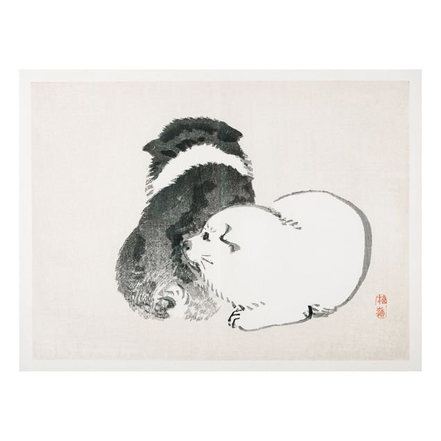 Forex schilderijen Asian Vintage Drawing Black And White Pooch