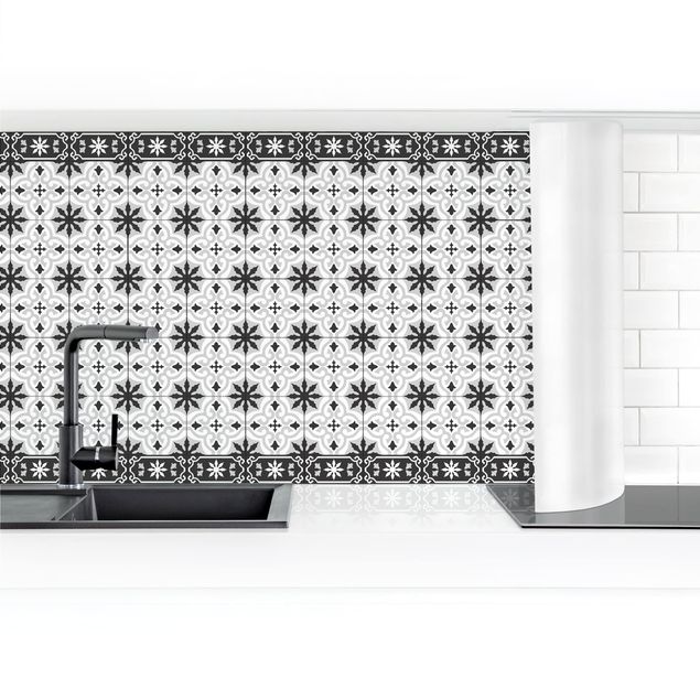 Achterwand voor keuken Geometrical Tile Mix Cross Black