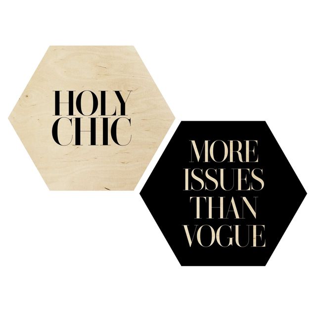 Hexagons houten schilderijen - 2-delig Holy Chic & Vogue