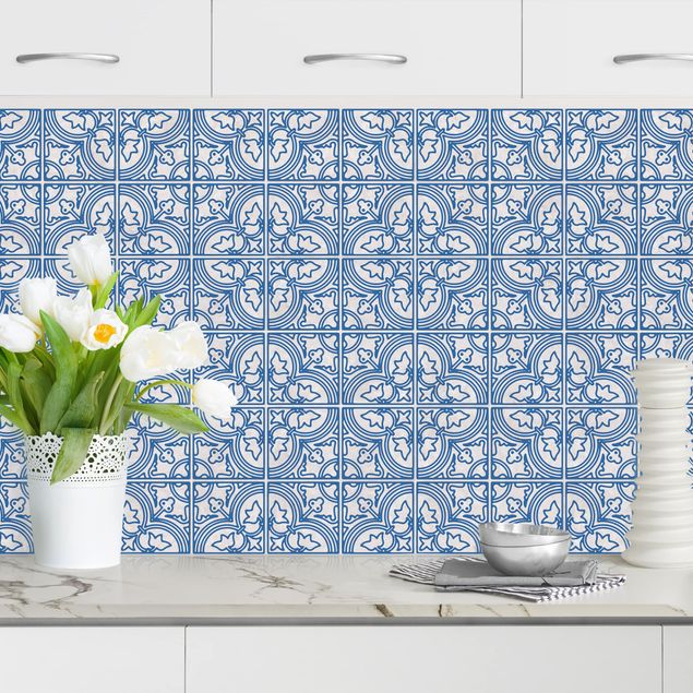 Achterwand voor keuken patroon Faro Blue