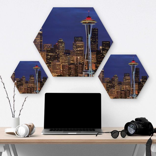 Hexagons houten schilderijen Seattle